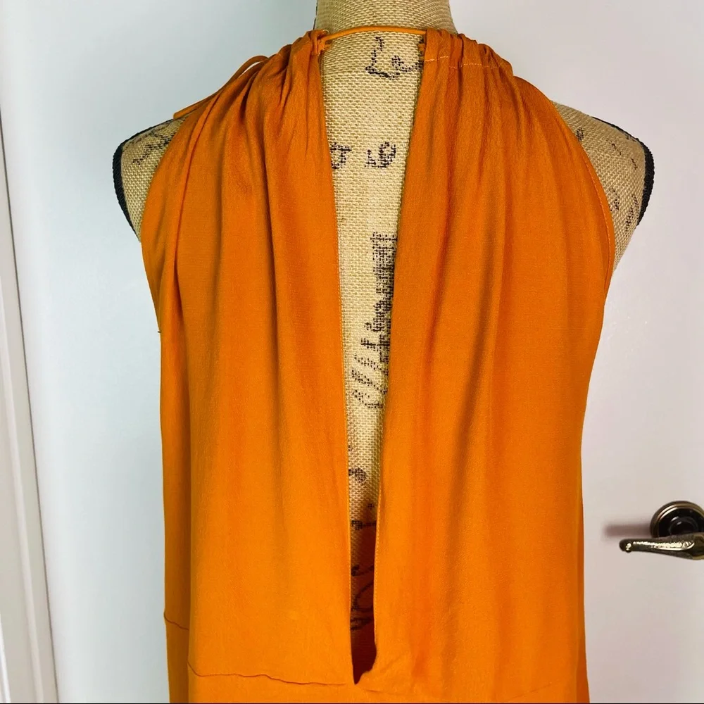 Zara Sleeveless Top Women Asymmetrical Hem Shirt Tunic Halter Neck Open Back New - Picture 9 of 15